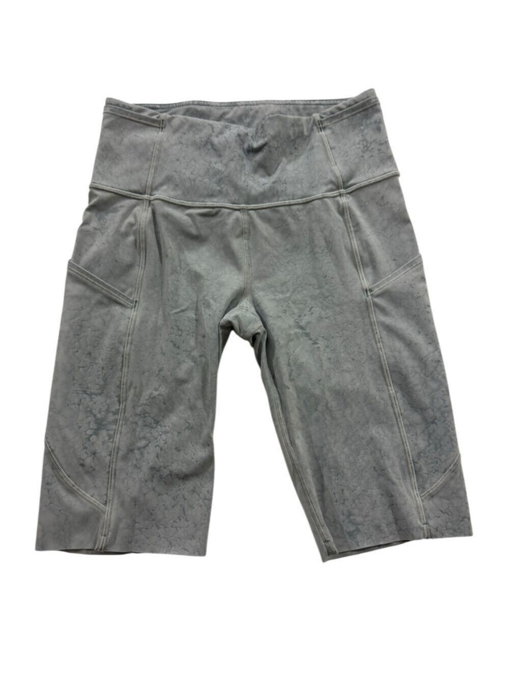 Lululemon Fast & Free Bike Shorts Gray Marble Dye Size 6